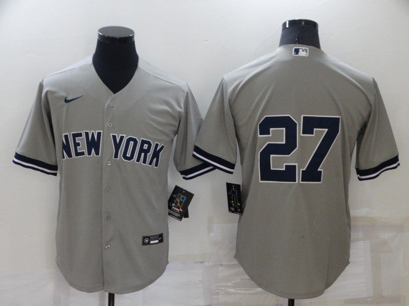 Men New York Yankees #27 No Name Grey Game 2022 Nike MLB Jerseys->new york yankees->MLB Jersey